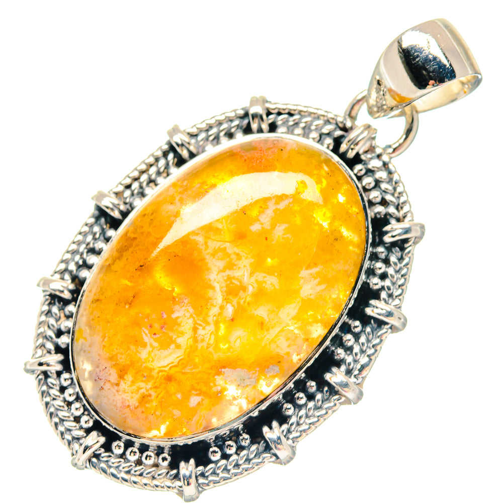 Plume Agate Pendants handcrafted by Ana Silver Co - PD19756