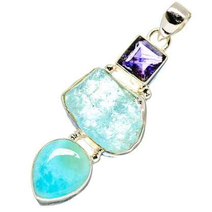 Aquamarine Pendants handcrafted by Ana Silver Co - PD19820