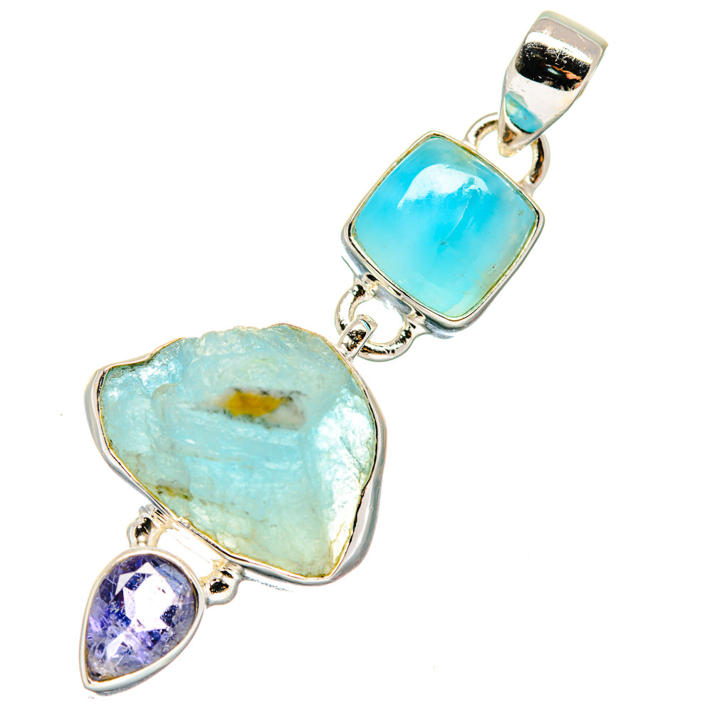 Aquamarine Pendants handcrafted by Ana Silver Co - PD19821