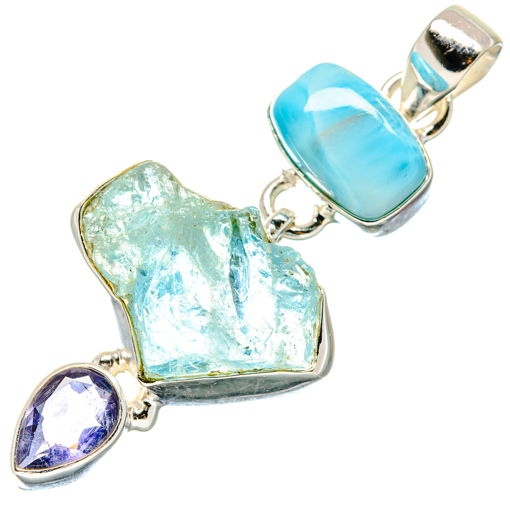 Aquamarine Pendants handcrafted by Ana Silver Co - PD19829