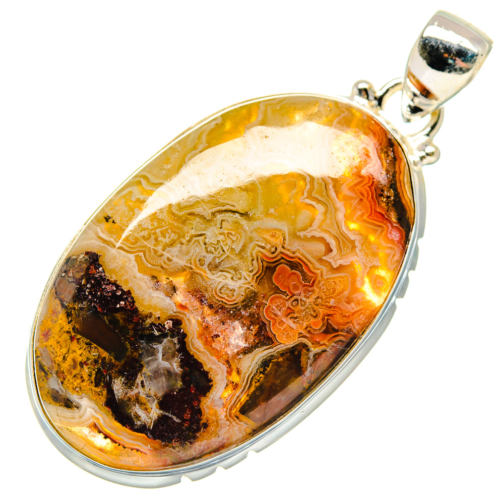 Plume Agate Pendants handcrafted by Ana Silver Co - PD19857