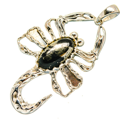 Black onyx pendant in ornate 925 sterling silver filigree with hanging loop