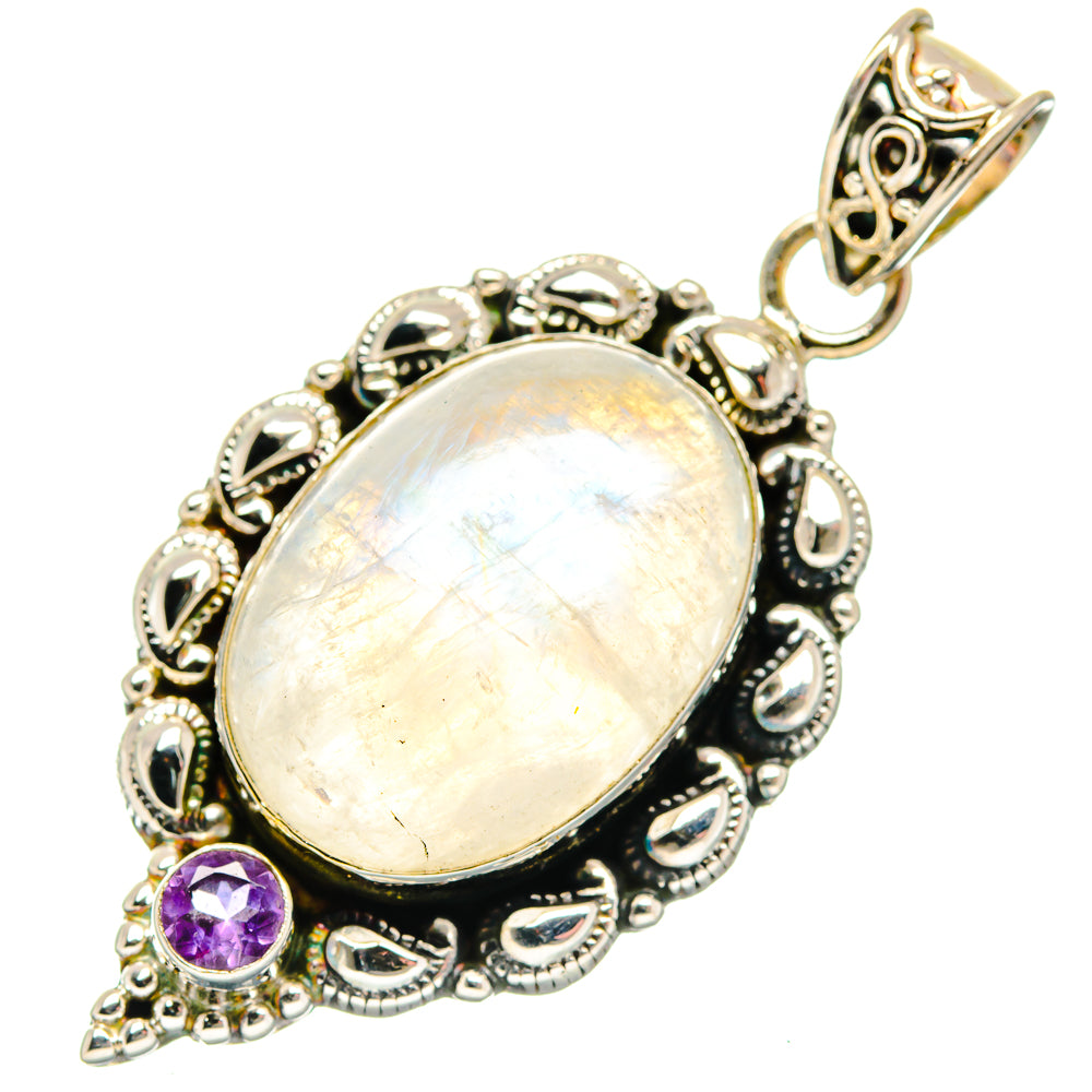 Rainbow Moonstone Pendants handcrafted by Ana Silver Co - PD19885