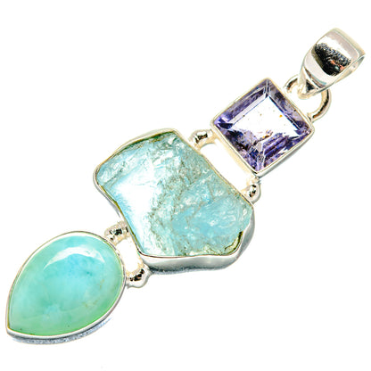 Aquamarine Pendants handcrafted by Ana Silver Co - PD19897