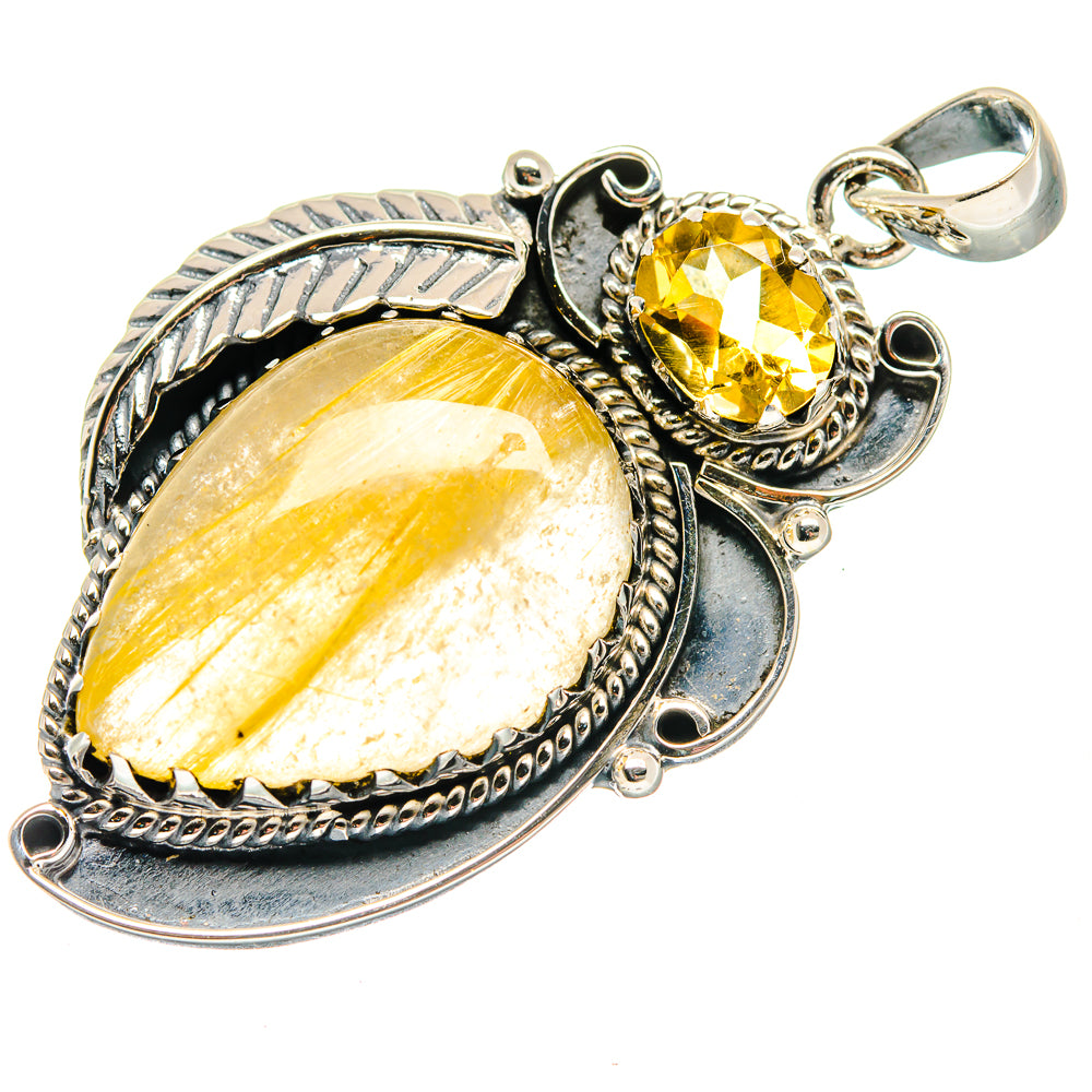 Rutilated Quartz Pendants handcrafted by Ana Silver Co - PD19901