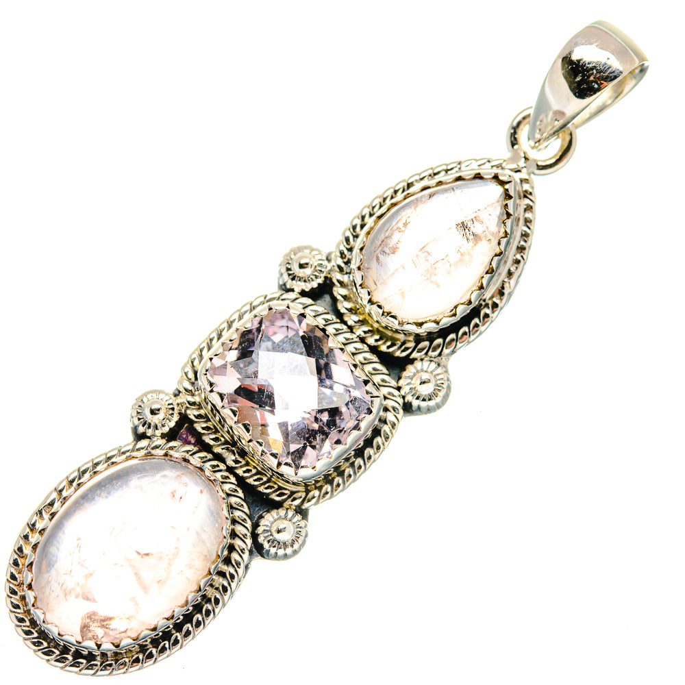 Rose Quartz Pendants handcrafted by Ana Silver Co - PD19903