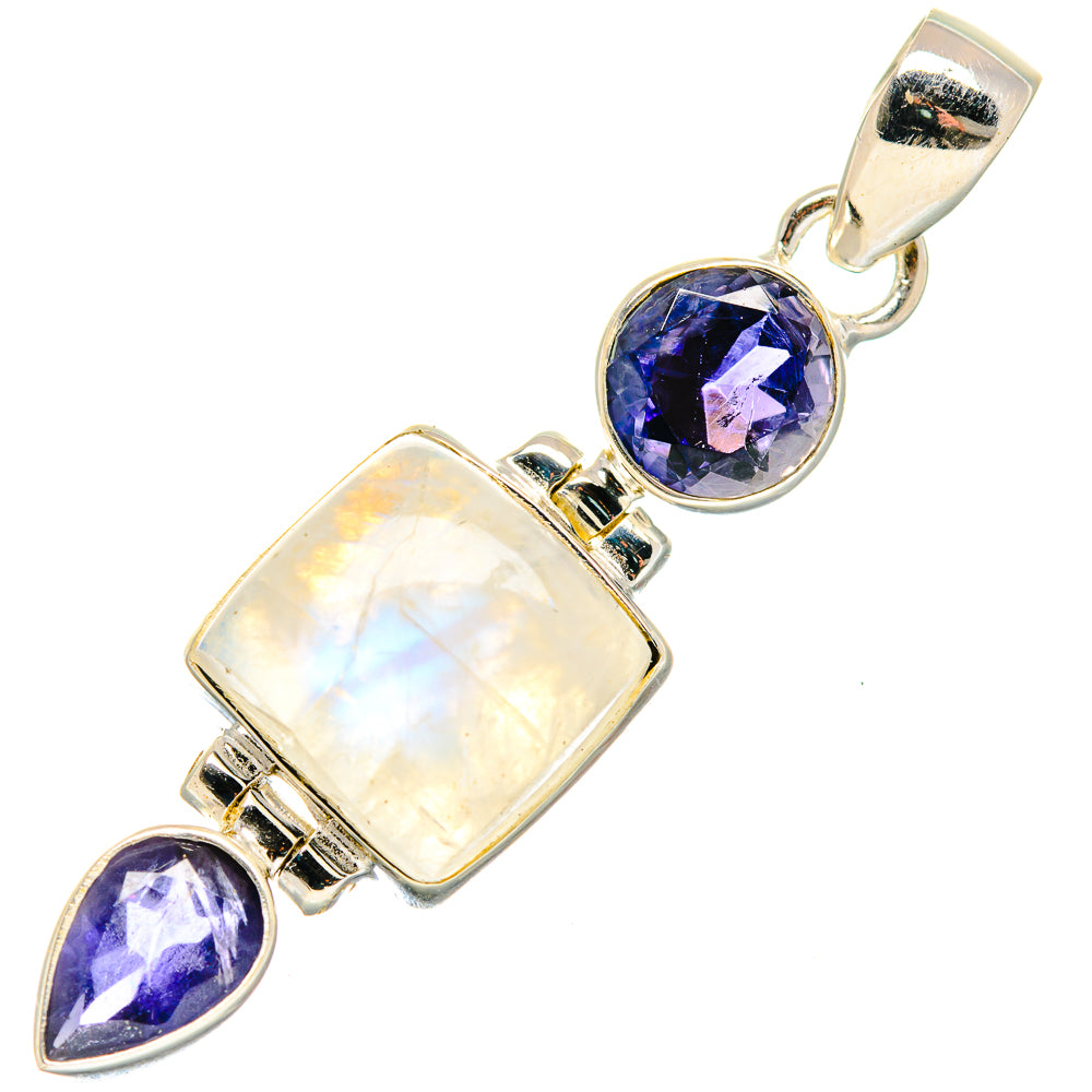 Rainbow Moonstone Pendants handcrafted by Ana Silver Co - PD19912