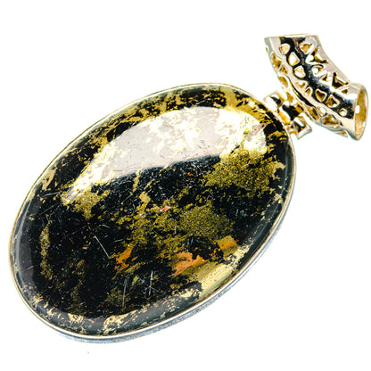 Pyrite In Black Onyx Pendants handcrafted by Ana Silver Co - PD19919