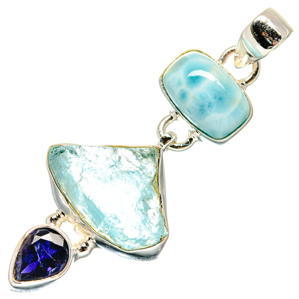 Aquamarine Pendants handcrafted by Ana Silver Co - PD19934