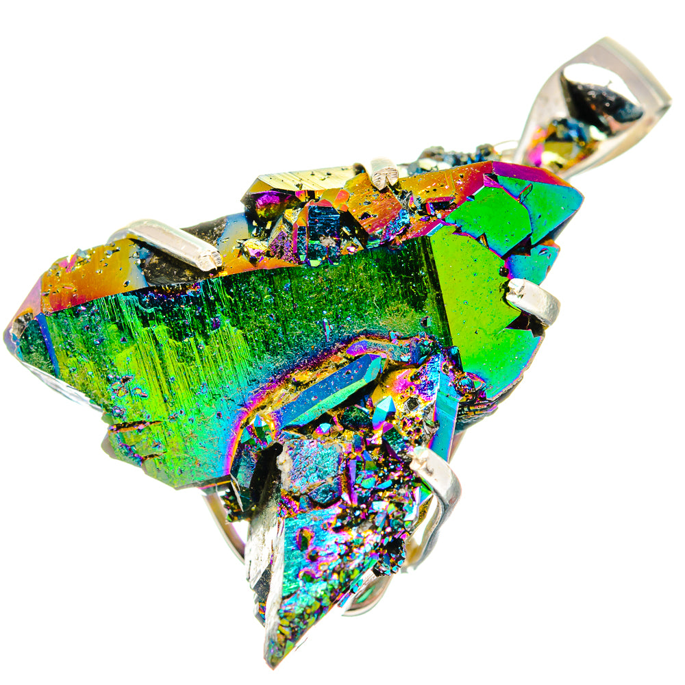 Titanium Sunshine Druzy Pendants handcrafted by Ana Silver Co - PD19947