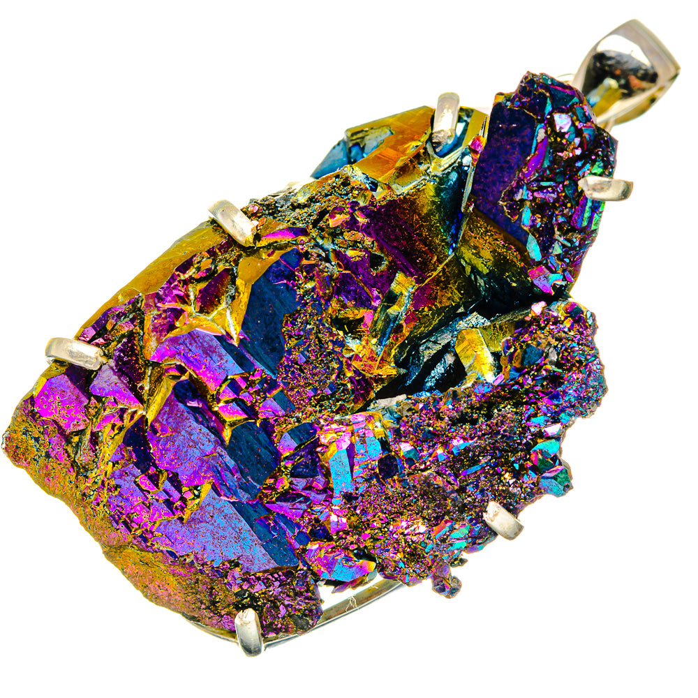 Titanium Sunshine Druzy Pendants handcrafted by Ana Silver Co - PD19969