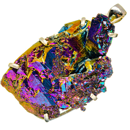 Titanium Sunshine Druzy Pendants handcrafted by Ana Silver Co - PD19969