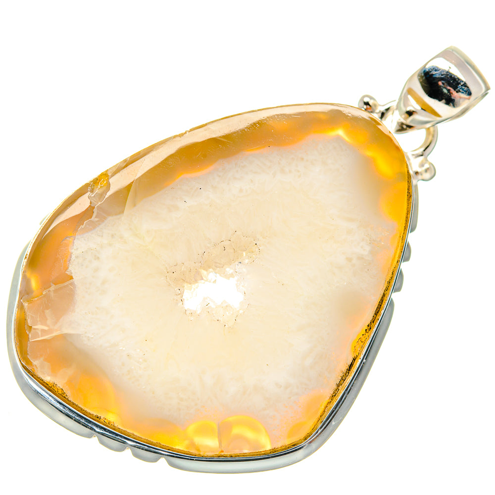 White Geode Slice Pendants handcrafted by Ana Silver Co - PD19999 - Photo 2