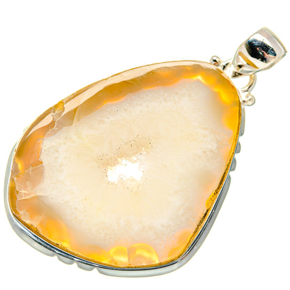 White Geode Slice Pendants handcrafted by Ana Silver Co - PD19999 - Photo 2