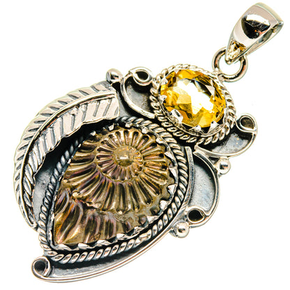 Pyrite Fossil Pendants handcrafted by Ana Silver Co - PD20015
