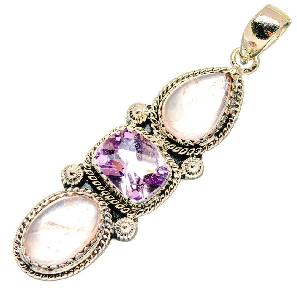 Rose Quartz Pendants handcrafted by Ana Silver Co - PD20030