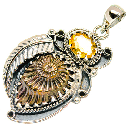 Pyrite Fossil Pendants handcrafted by Ana Silver Co - PD20044