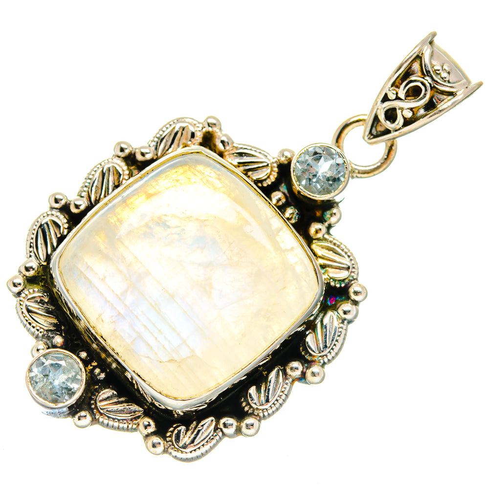 Rainbow Moonstone Pendants handcrafted by Ana Silver Co - PD20046