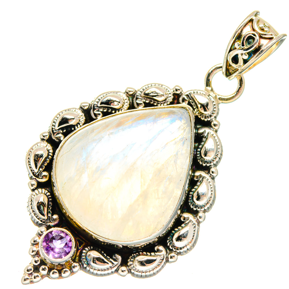 Rainbow Moonstone Pendants handcrafted by Ana Silver Co - PD20047