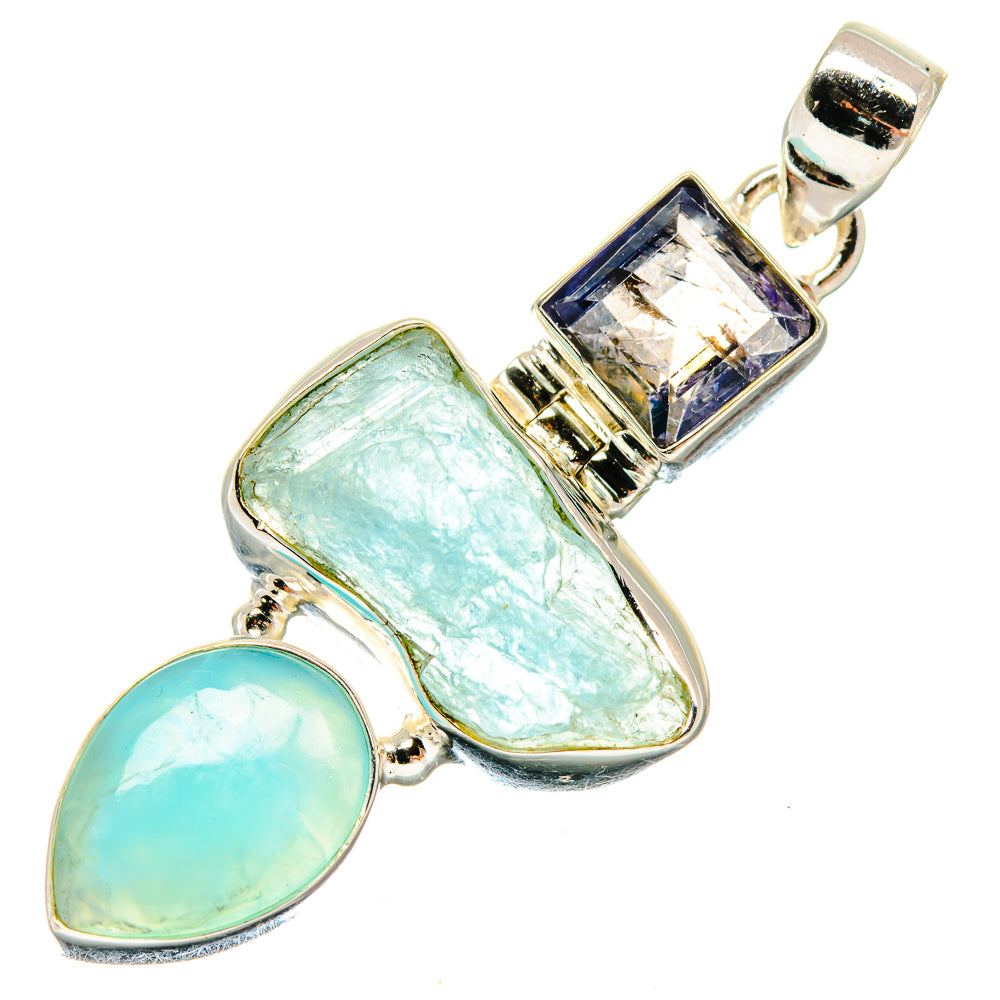 Aquamarine Pendants handcrafted by Ana Silver Co - PD20081