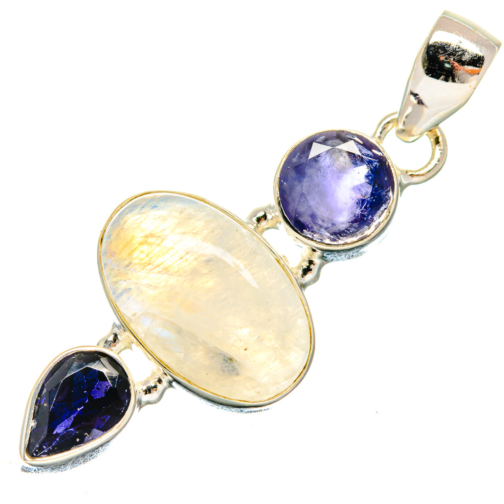 Rainbow Moonstone Pendants handcrafted by Ana Silver Co - PD20082