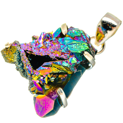 Titanium Sunshine Druzy Pendants handcrafted by Ana Silver Co - PD20089