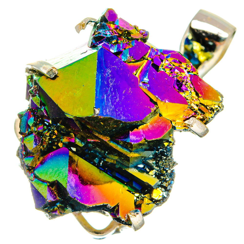 Titanium Sunshine Druzy Pendants handcrafted by Ana Silver Co - PD20090