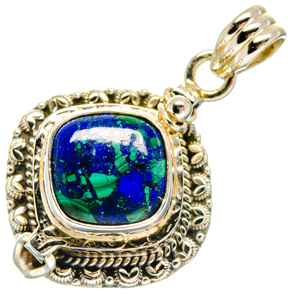 Malachite In Chrysocolla Pendants handcrafted by Ana Silver Co - PD20101