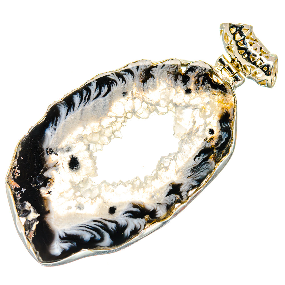 Coconut Geode Slice Pendants handcrafted by Ana Silver Co - PD20134
