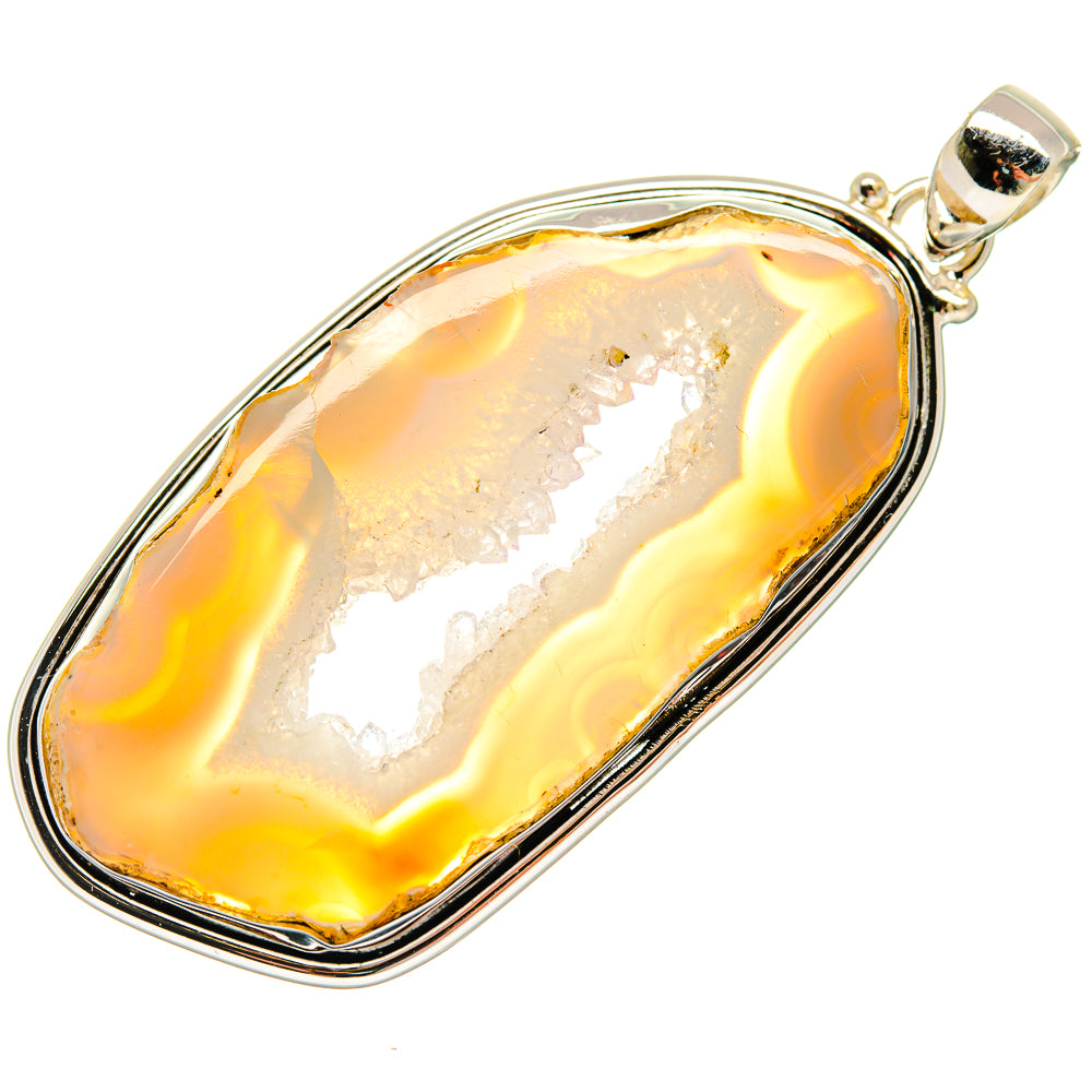 White Geode Slice Pendants handcrafted by Ana Silver Co - PD20135 - Photo 2