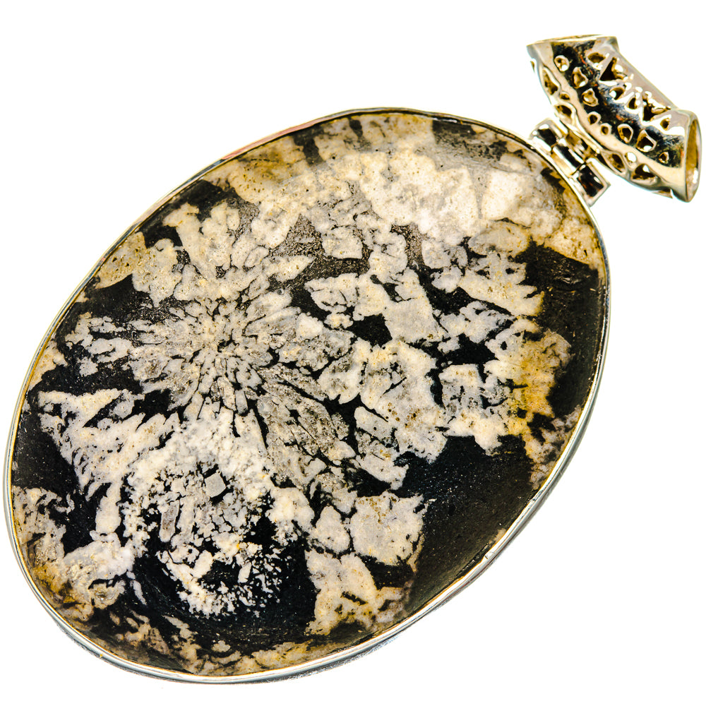 Chrysanthemum Stone Pendants handcrafted by Ana Silver Co - PD20184