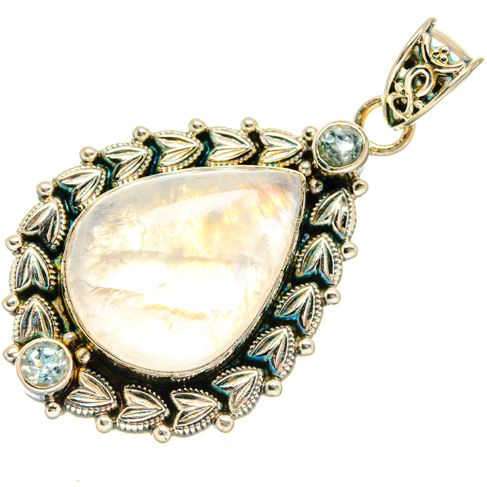 Rainbow Moonstone Pendants handcrafted by Ana Silver Co - PD20197