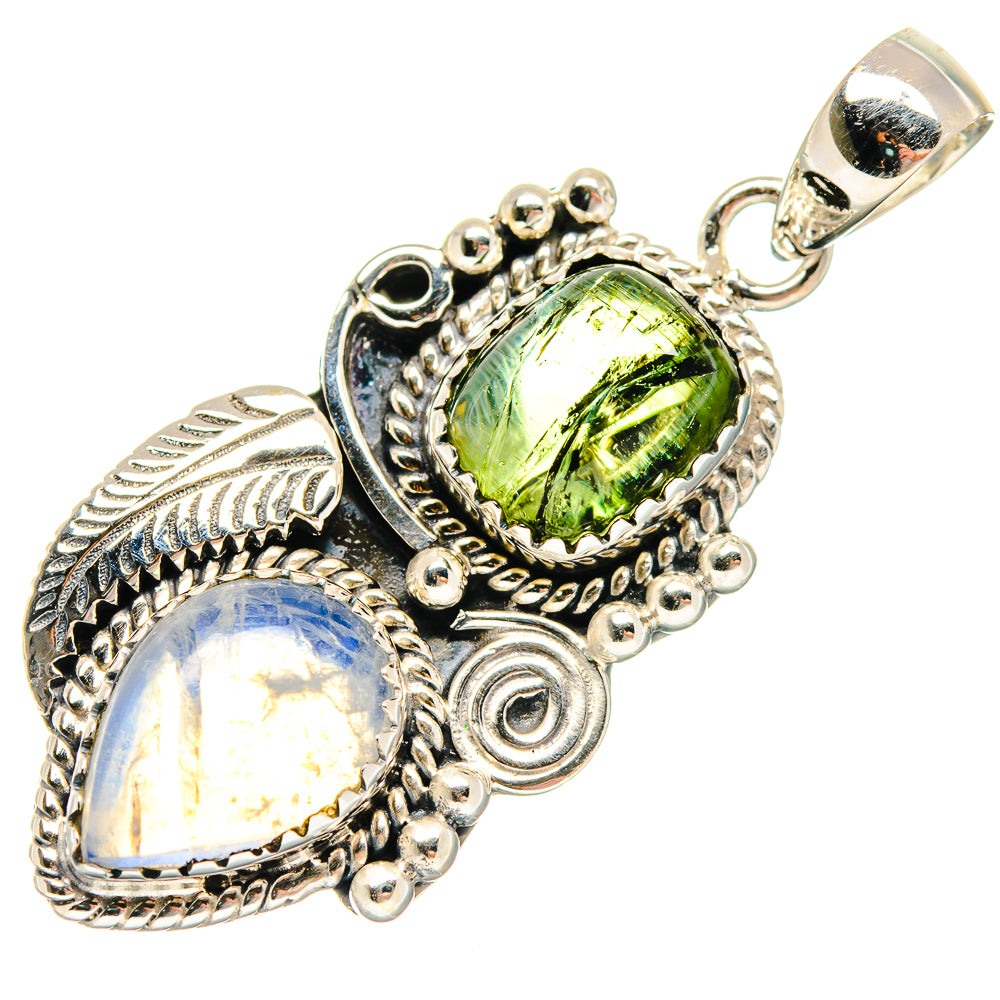 Rainbow Moonstone Pendants handcrafted by Ana Silver Co - PD20206