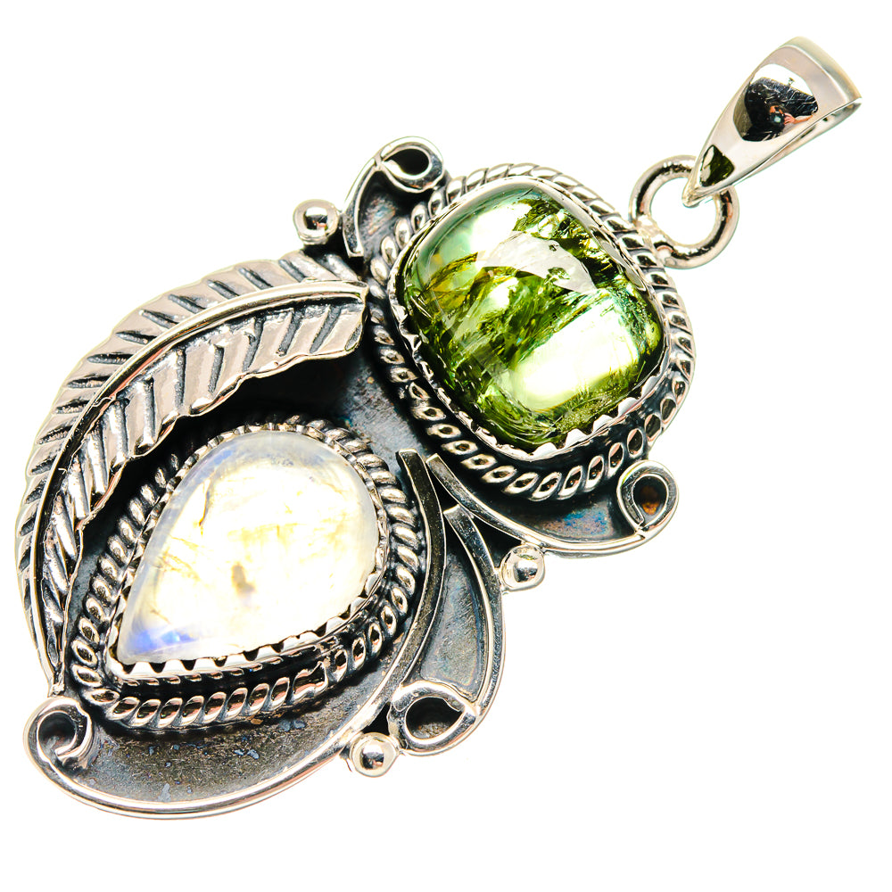 Rainbow Moonstone Pendants handcrafted by Ana Silver Co - PD20207