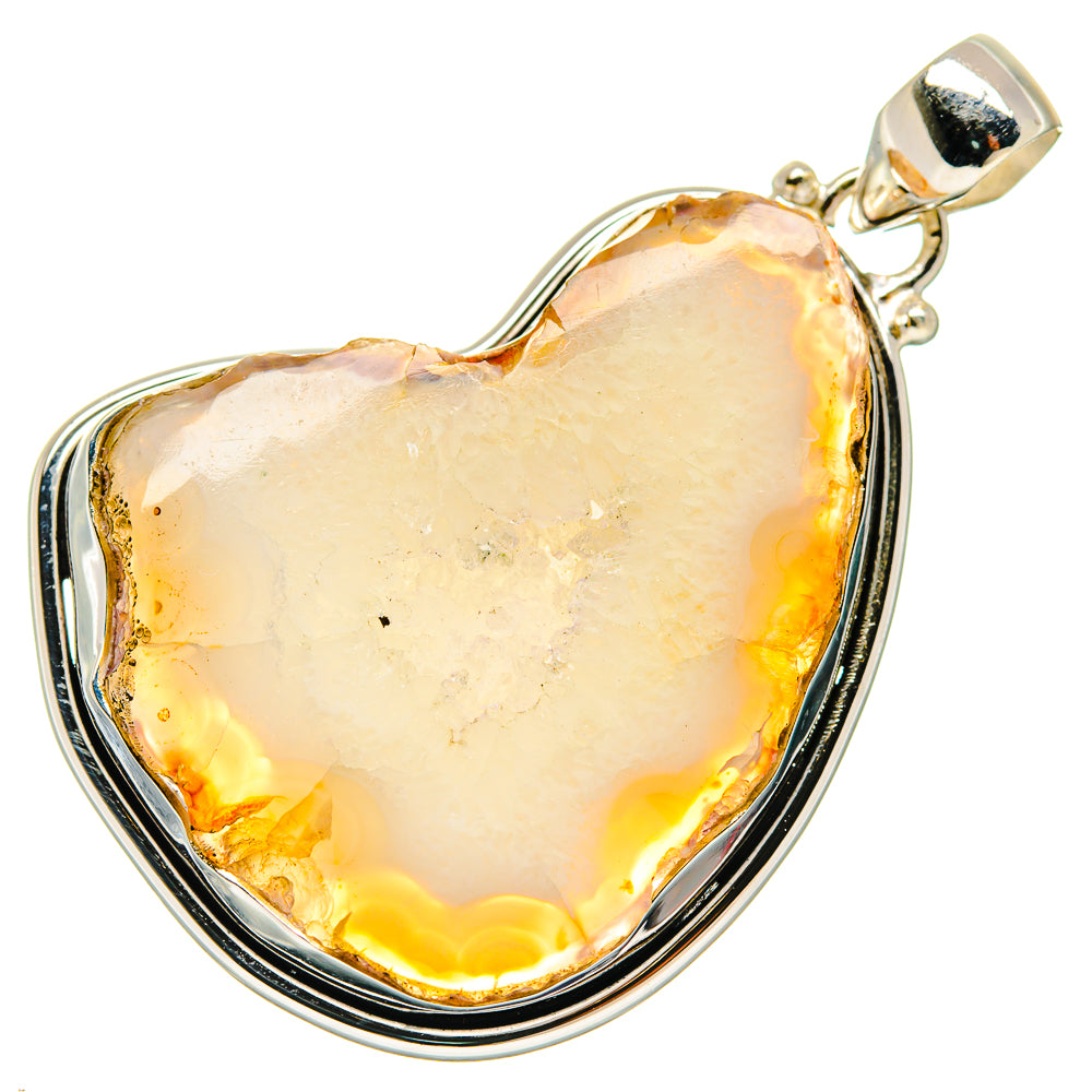 White Geode Slice Pendants handcrafted by Ana Silver Co - PD20300 - Photo 2
