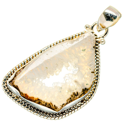 White Geode Slice Pendants handcrafted by Ana Silver Co - PD20302