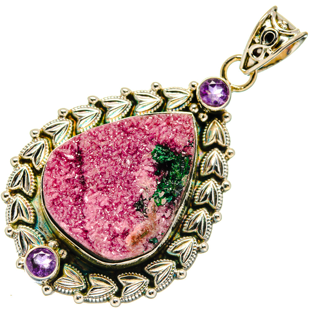 Cobalto Calcite Druzy Pendants handcrafted by Ana Silver Co - PD20304
