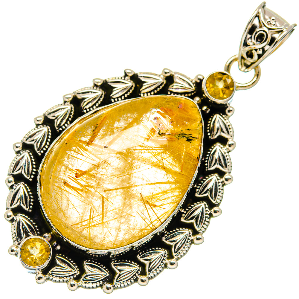 Rutilated Quartz Pendants handcrafted by Ana Silver Co - PD20305