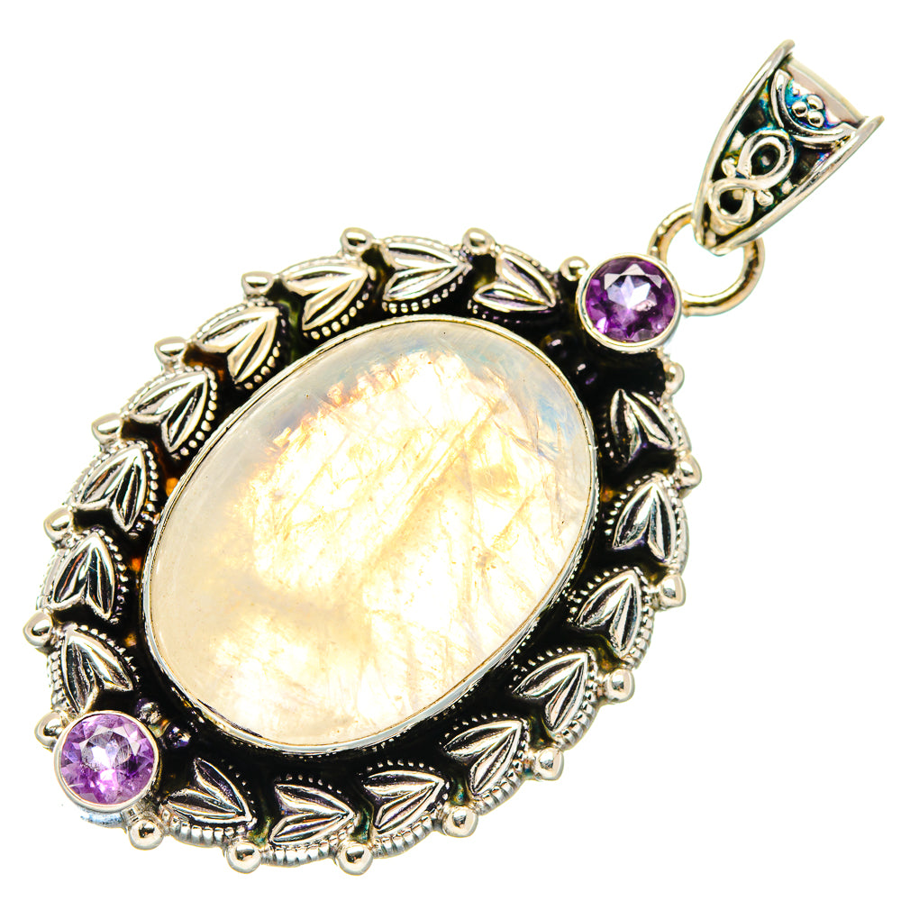 Rainbow Moonstone Pendants handcrafted by Ana Silver Co - PD20308