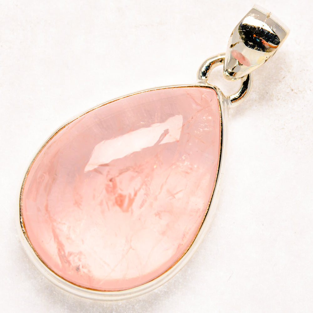 Rose Quartz Pendants handcrafted by Ana Silver Co - PD20329