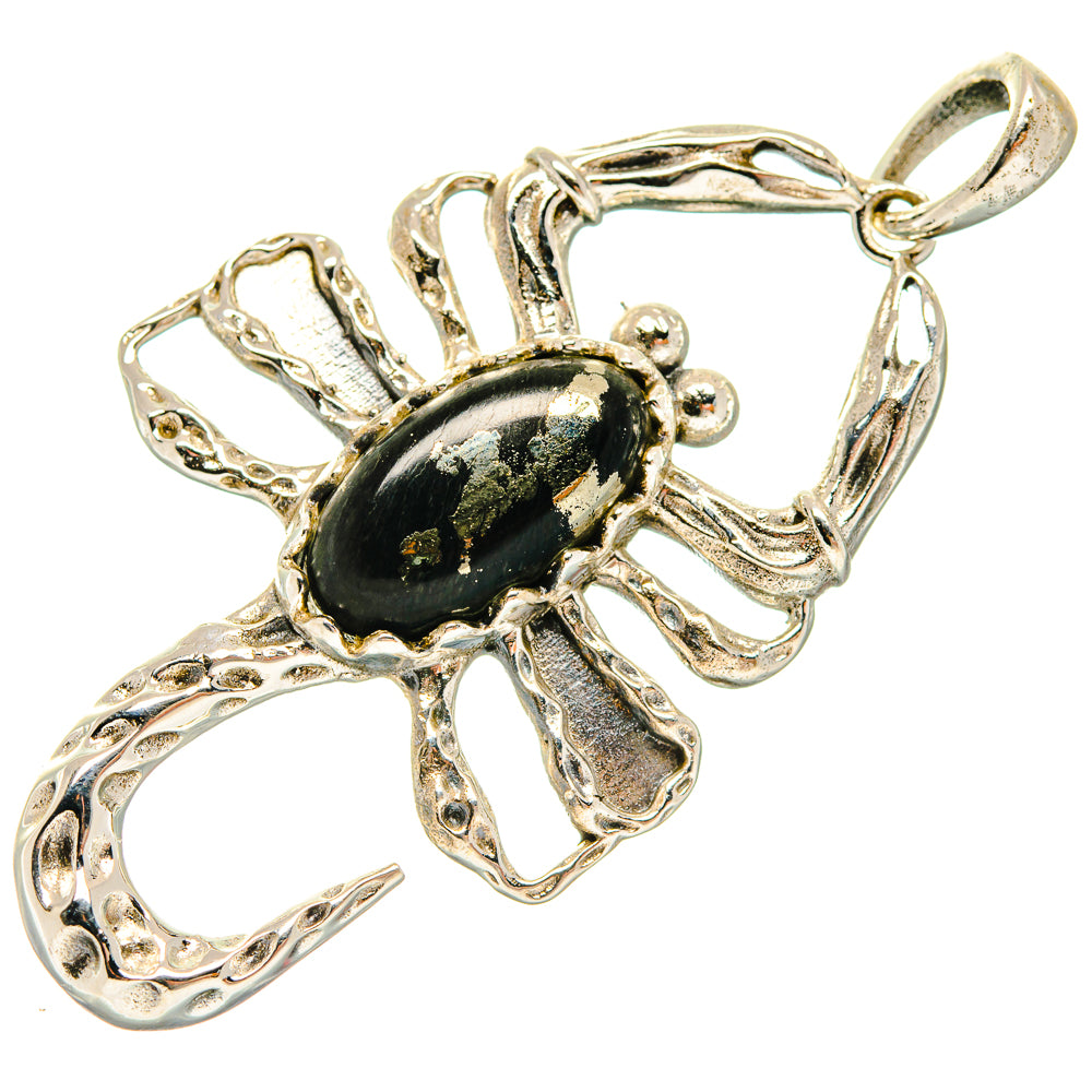 Pyrite In Black Onyx Pendants handcrafted by Ana Silver Co - PD20333