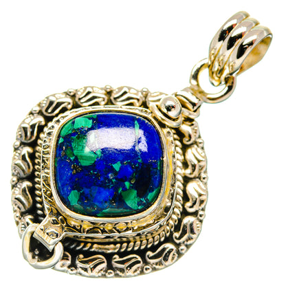 Malachite In Chrysocolla Pendants handcrafted by Ana Silver Co - PD20345