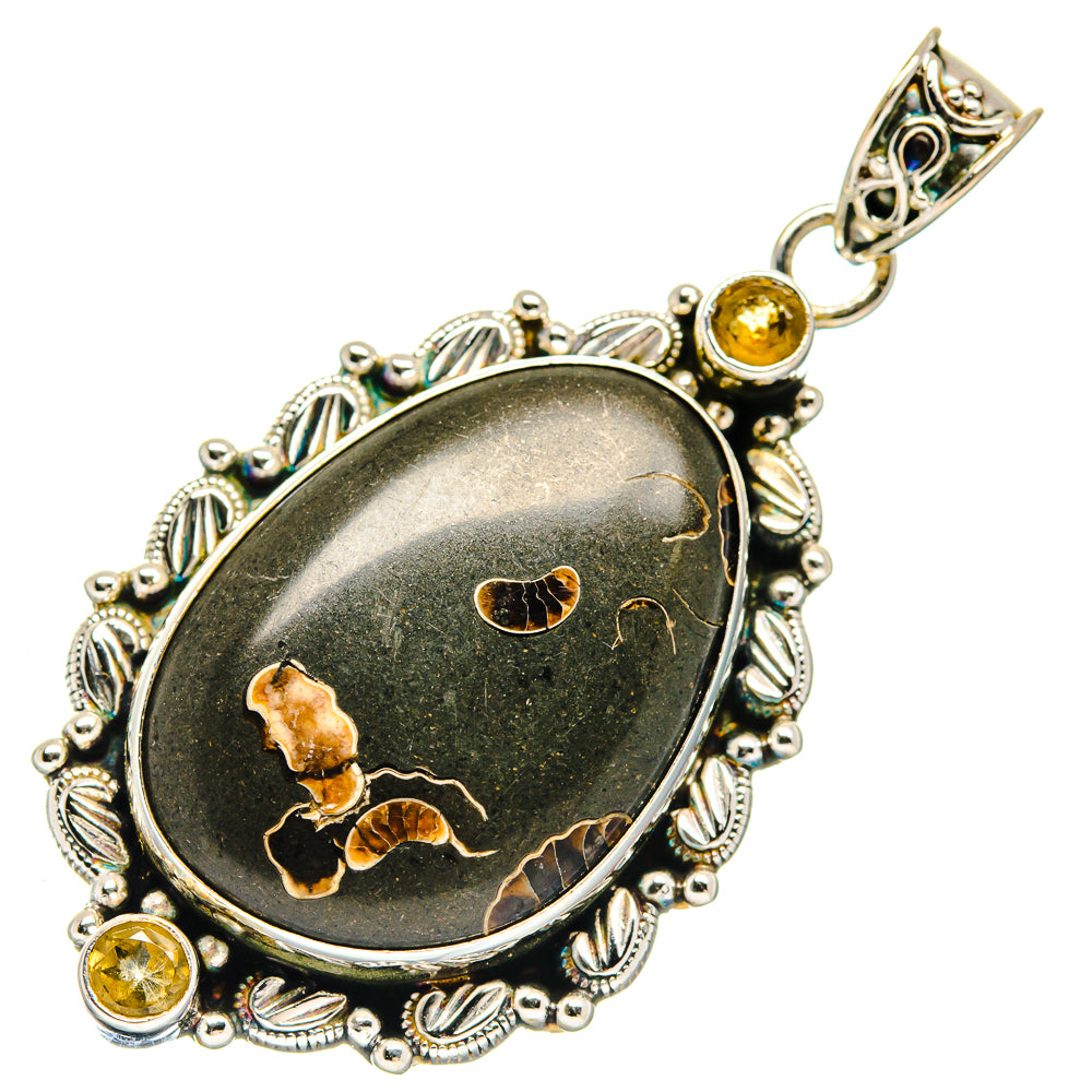 Turritella Agate Pendants handcrafted by Ana Silver Co - PD20357