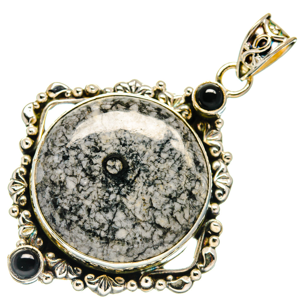 Moroccan Goniatite Fossil Pendants handcrafted by Ana Silver Co - PD20375