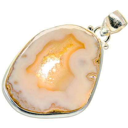 White Geode Slice Pendants handcrafted by Ana Silver Co - PD20384