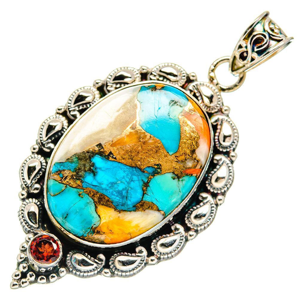 Spiny Oyster Turquoise Pendants handcrafted by Ana Silver Co - PD20385