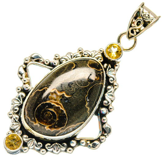 Turritella Agate Pendants handcrafted by Ana Silver Co - PD20386