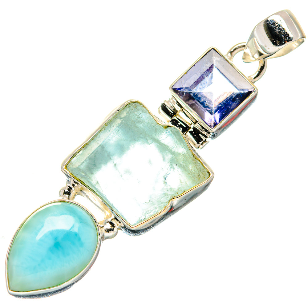 Aquamarine Pendants handcrafted by Ana Silver Co - PD20402