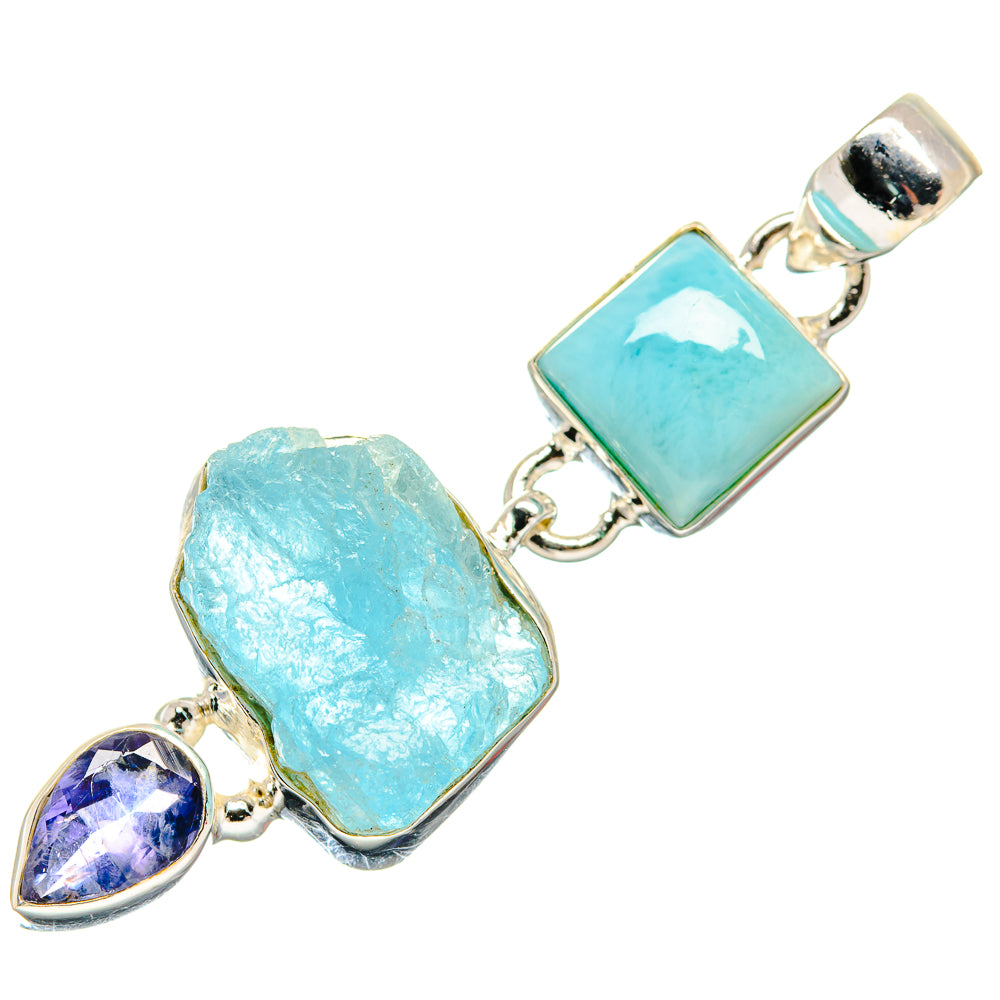Aquamarine Pendants handcrafted by Ana Silver Co - PD20403
