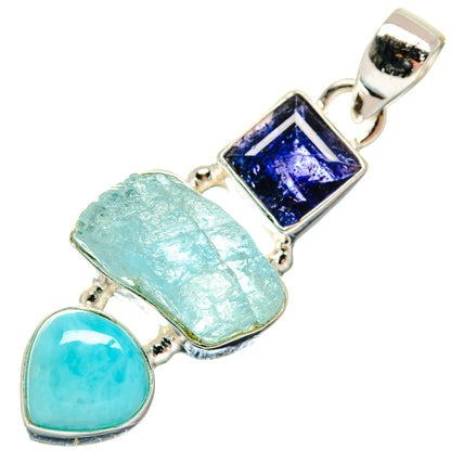 Aquamarine Pendants handcrafted by Ana Silver Co - PD20409